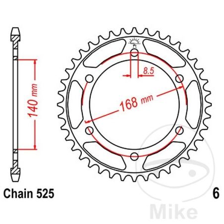 Corona 47 Dientes Paso 525 | Recambio Moto | Motos Camaral