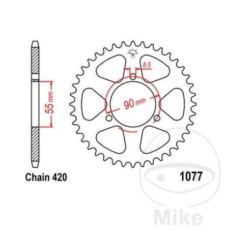 Corona 47 Dientes Paso 420 | Recambio Moto | Motos Camaral