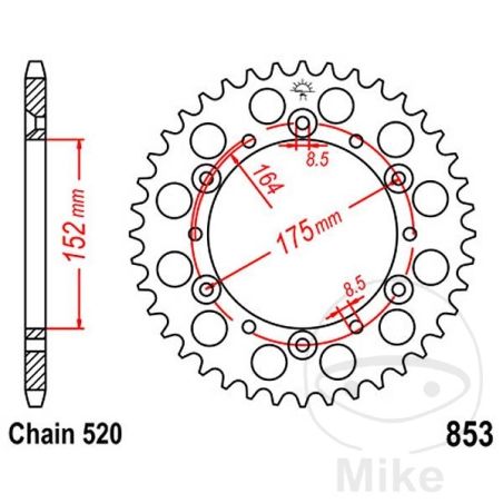 Corona 48 Dientes Paso 520 | Motos Camaral