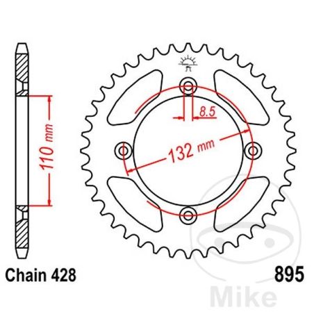 Corona 49 Dientes Paso 428 | Recambio Moto | Motos Camaral