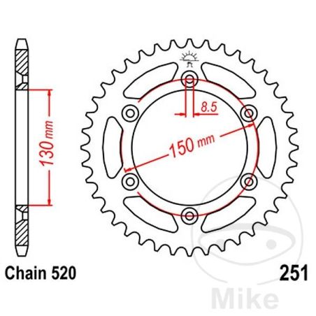 Corona 51 Dientes Paso 520 | Kit de Arrastre | Motos Camaral