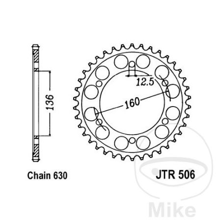 Corona 40 Dientes Paso 630 | Recambio Moto | Motos Camaral