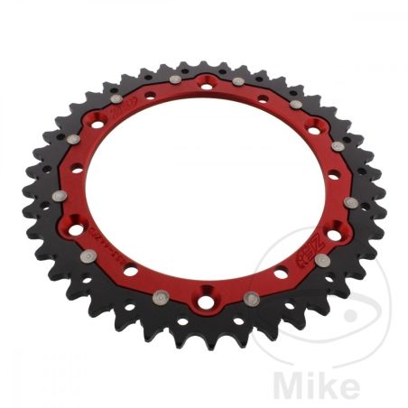 Corona Dual ZF 44 Dientes Paso 520 Roja | Motos Camaral