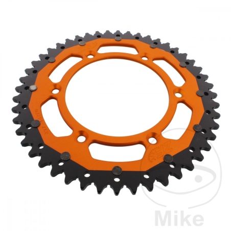 Corona Dual ZF 48 Dientes Paso 520 Naranja | Motos Camaral