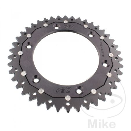 Corona ZF Dual 42 Dientes Paso 520 Negra | Motos Camaral