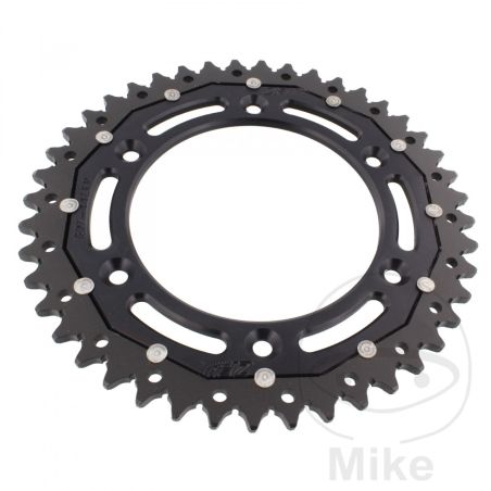 Corona Dual ZF 44 Dientes Paso 520 Negra | Motos Camaral