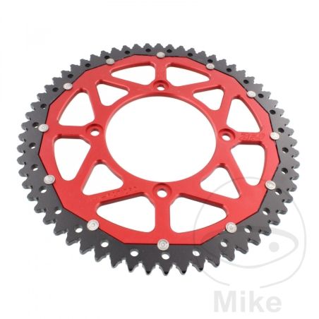 Corona Dual ZF 62 Dientes Paso 420 Roja | Motos Camaral
