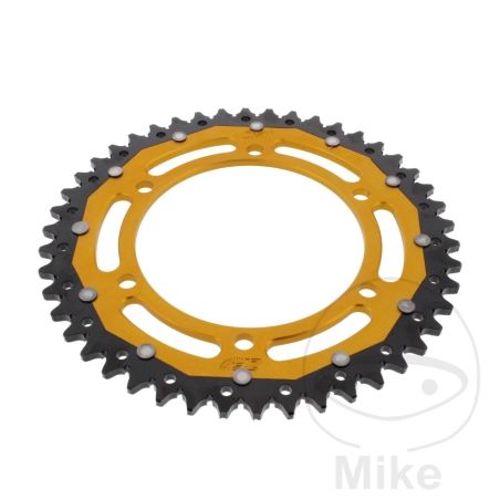 Corona Dual ZF 46 Dientes Paso 520 Dorada | Motos Camaral