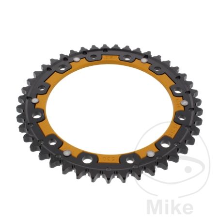 Corona dual ZF 43D Paso 530 Dorada | Motos Camaral