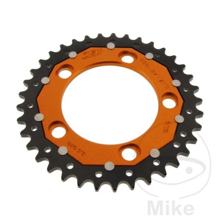 Corona Dual ZF 37 Dientes Paso 525 Naranja | Motos Camaral