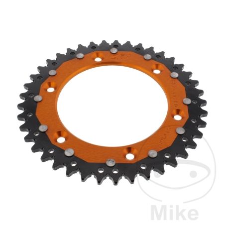 Corona Dual ZF 41 Dientes Paso 520 Naranja | Motos Camaral