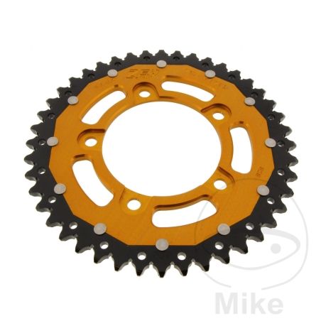 Corona Dual ZF 44 Dientes Paso 525 Dorada | Motos Camaral