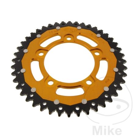 Corona Dual ZF 44D Paso 525 Dorada | Motos Camaral