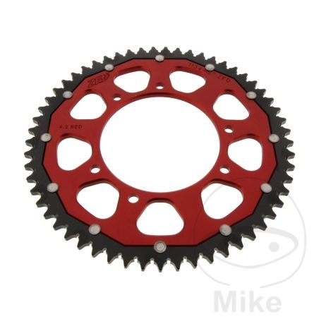Corona ZF Dual 57 Dientes Paso 428 Roja | Motos Camaral