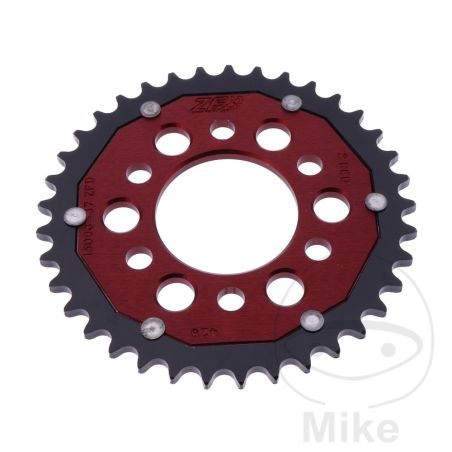 Corona Dual ZF 37 Dientes Paso 428 Roja | Motos Camaral