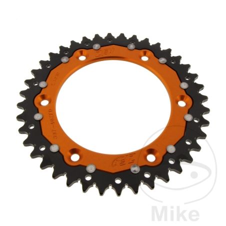 Corona Dual ZF 40 Dientes Paso 520 Naranja | Motos Camaral