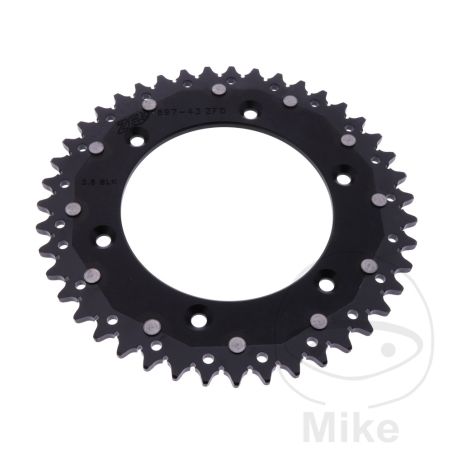 Corona Dual ZF 43 Dientes Paso 520 Negra | Motos Camaral