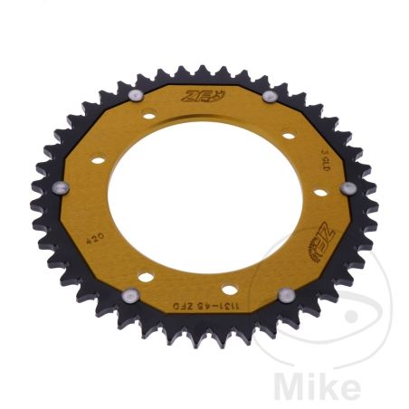 Corona ZF Dual 45 Dientes Paso 420 Dorada | Motos Camaral