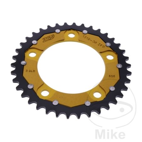 Corona Dual ZF 38 Dientes Paso 520 Dorada | Motos Camaral