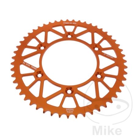 Corona JT Aluminio 51 Dientes Paso 520 Naranja | Motos Camaral