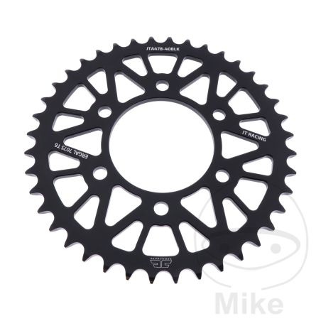 Corona Aluminio JT 40D Paso 520 Negra | JT | Motos Camaral