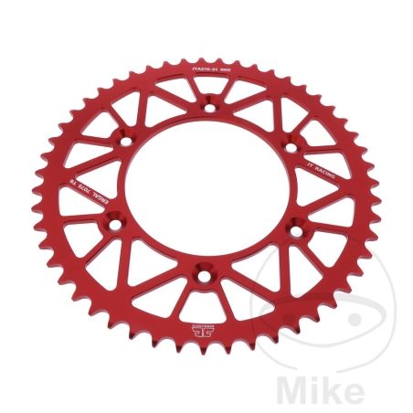 Corona Aluminio JT 51 Dientes Paso 520 Roja | Motos Camaral