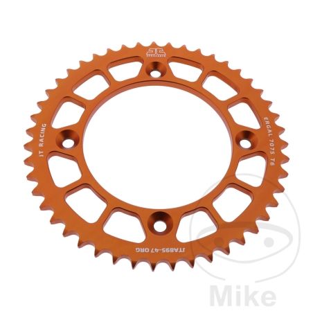 Corona Aluminio JT 47 Dientes Paso 428 Naranja | Motos Camaral