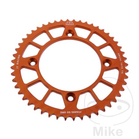 Corona Aluminio JT 50 Dientes Paso 428 Naranja | Motos Camaral