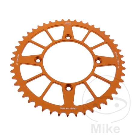 Corona Aluminio JT 48 Dientes Paso 520 Naranja | Motos Camaral