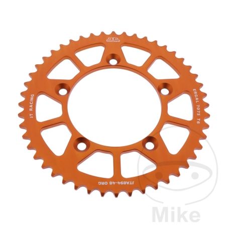 Corona Aluminio JT 48 Dientes Paso 420 Naranja | Motos Camaral