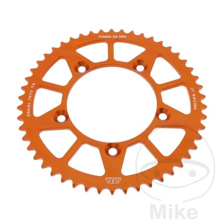 Corona Aluminio JT 50 Dientes Paso 420 Naranja | Motos Camaral