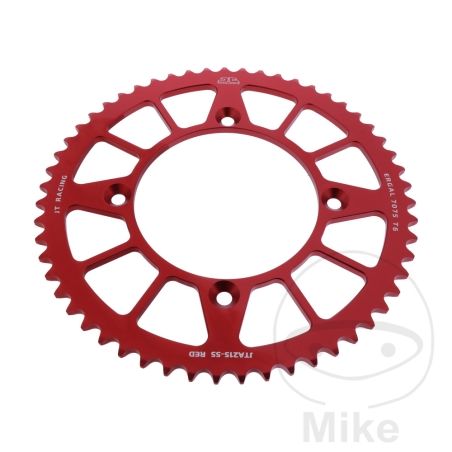 Corona Aluminio JT 55D Paso 420 Roja | Motos Camaral