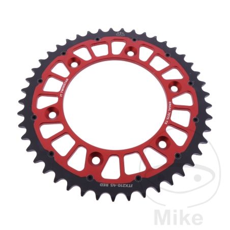 Corona JT Twinstar 45 Dientes Paso 520 Roja | Motos Camaral