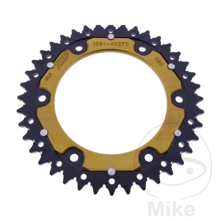 Corona ZF Dual 40 Dientes Paso 520 Dorada | Motos Camaral