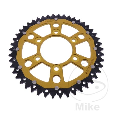 Corona Dual ZF 46 Dientes Paso 525 Dorada | Motos Camaral