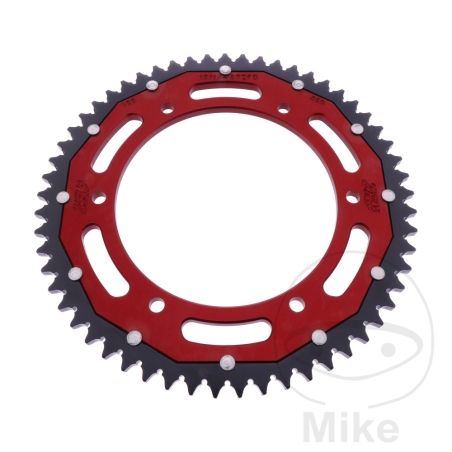 Corona Dual ZF 57 Dientes Paso 428 Roja | Motos Camaral
