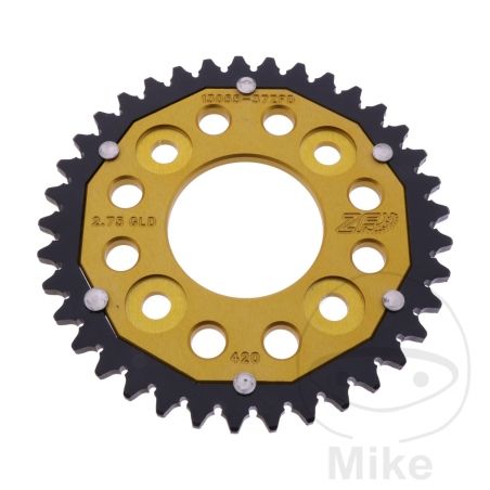 Corona ZF Dual 37 Dientes Paso 420 Dorada | Motos Camaral