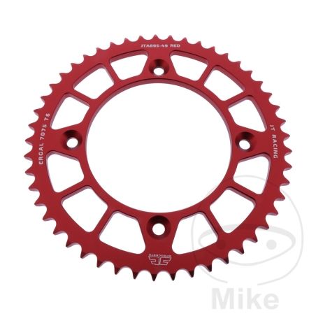 Corona JT Aluminio 49 Dientes Paso 428 Roja | Motos Camaral