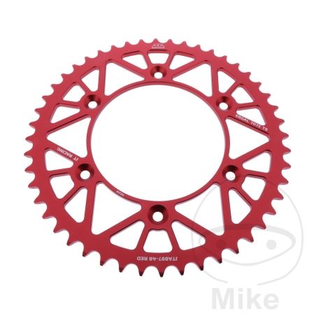 Corona JT Aluminio 48 Dientes Paso 520 Roja | Motos Camaral