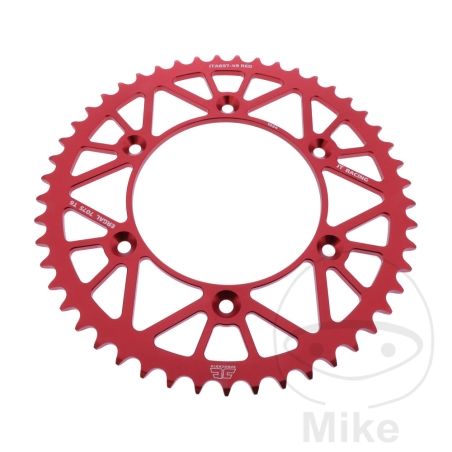 Corona Aluminio JT 49 Dientes Paso 520 Roja | Motos Camaral
