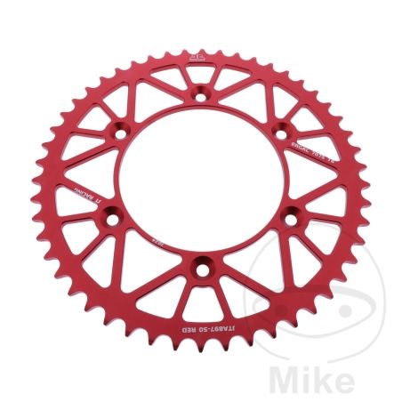Corona Aluminio 50 Dientes Paso 520 JT Roja | Motos Camaral