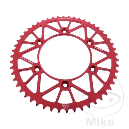 Corona JT Aluminio 52 Dientes Paso 520 Roja | Motos Camaral