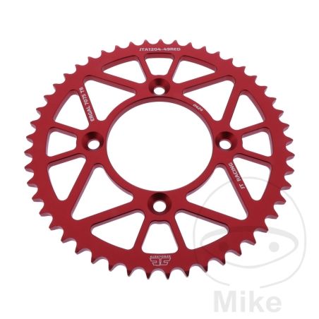 Corona Aluminio JT 49 Dientes Paso 428 Roja | Motos Camaral