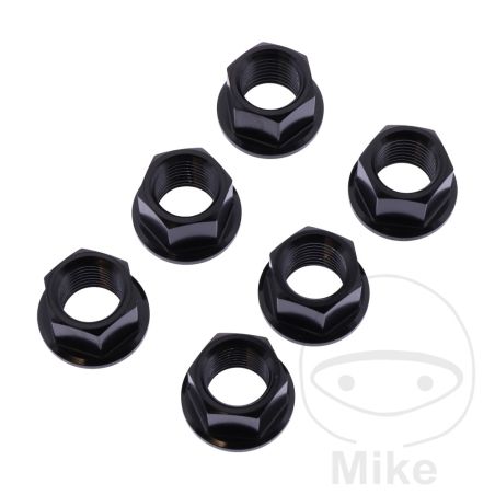 Juego Tuercas Corona JMP M12x1.25 Inox V4A Negro | Motos Camaral