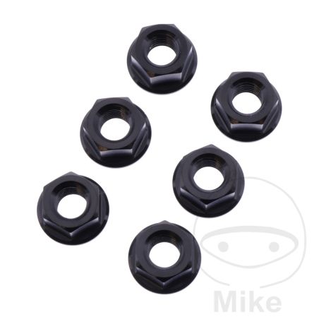 Juego Tuercas Corona JMP M8x1.25mm Inox V4A Negro | Motos Camaral