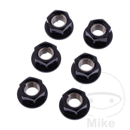 Juego Tuercas Corona JMP M8x1.25 Alu Racing Negro | Motos Camaral