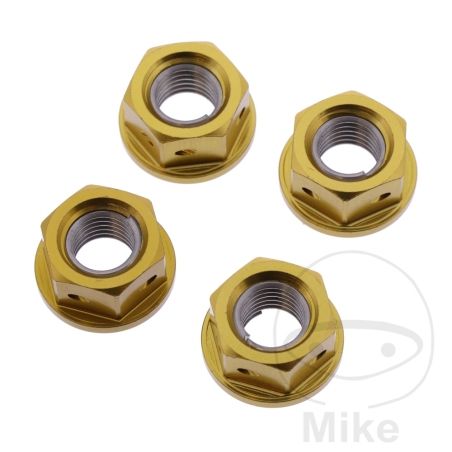 Juego Tuercas Corona JMP M10x1.25 Alu Racing Dorado | Motos Camaral