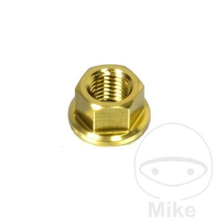 Tuerca corona JMP M10x1.25 V4A dorado | Motos Camaral