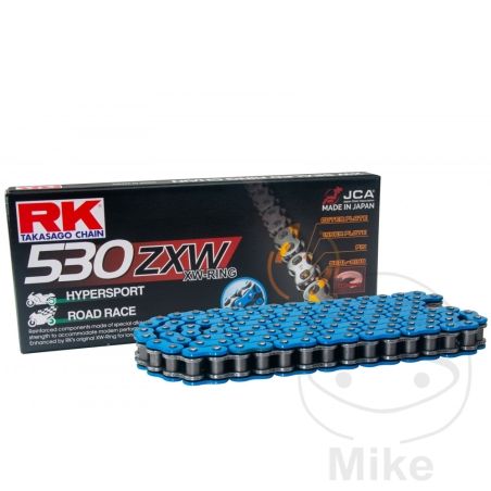 Cadena RK 530ZXW XW-Ring azul 112 eslabones | RK | Motos Camaral