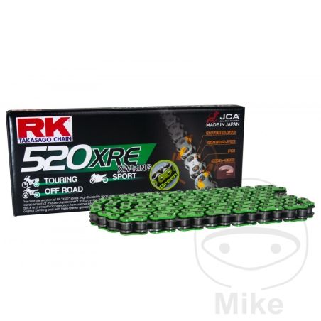 Cadena RK 520XRE Verde 110 Eslabones | RK | Motos Camaral